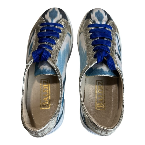 Baldiz Ikat Abstract Print Gold Metallic Sneakers Size 38 (US 8) - Picture 9 of 13